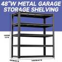 5-Tier 40W X 20D X 72H Heavy Duty Garage Storage Shelves 2500LBS Basement Shelving Heavy Duty Adjustable Unit Rack Metal Rack(Black)
