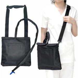 Catheter Bag with Urine Drainage Bag Holder Pipe Cover and Adjustable Shoulder Straps, Catheter Bag Covers Front and Back with Catheter Bags - Crossbody or Hangs (BK)