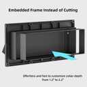Aluminum RV Exhaust Range Hood Vent Cover with Adjustable Collar Depth Locking Damper Camper Stove Microwave Exterior Sidewall Ventilation Replacement Kit for Trailer Motorhome (Black)