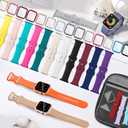 18 Pack Sport Band Compatible with Apple Watch Bands 40mm 41mm 42mm 44mm 45mm 46mm for Women Men,Silicone iWatch Bands with Screen Protector Case for iWatch 10 9 8 7 6 5 4 SE (Select the Right Size)