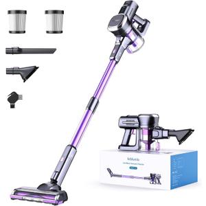 Lubluelu Cordless Vacuum Cleaner, Stick Vacuum Cordless Rechargeable with Lightweight 235W Brushless Motor, Self-Standing and Handheld Design for Carpet, Hard Floor and Pet Hair (Purple)