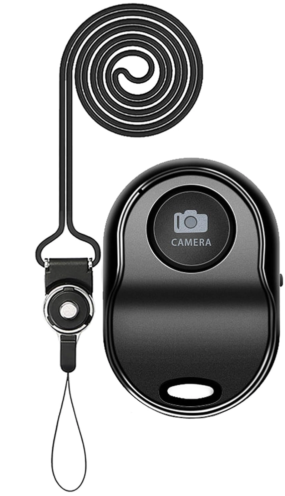 Bluetooth 5.0 Remote Shutter for iPhone & Android Camera Wireless Remote Control Selfie Button for iPad iPod Tablet, HD Selfie Clicker for Photos & Videos (Black)