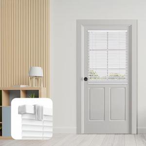 DEZ FURNISHINGS Cordless No Tools 1" Magnet Mini Blinds for Metal Doors, Room Darkening, 25" W x 42" H, White