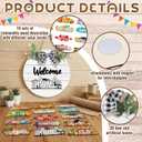 20Pcs Interchangeable Welcome Sign for Front Door Seasonal Wooden Holiday Wreaths Farmhouse Door Decor Changeable Outdoor Decorations for Home Porch Gifts Christmas Fall Outside Hanging Sign