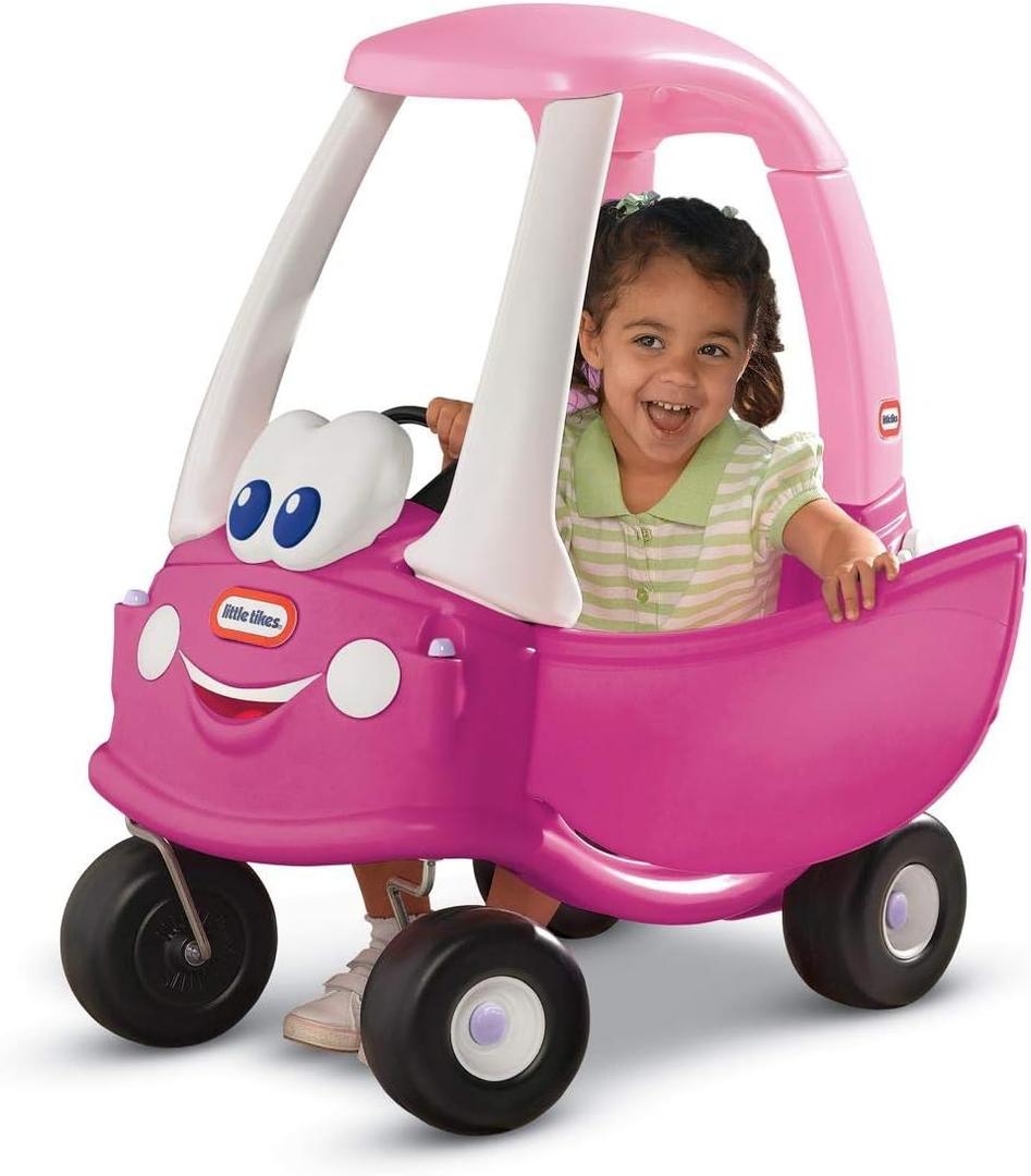 Little Tikes Princess Cozy Coupe Ride-On Toy - Toddler Car Push and Buggy Includes Working Doors, Steering Wheel, Horn, Gas Cap, Ignition Switch - For Boys and Girls Active Play , Magenta, Large