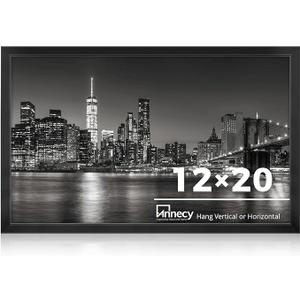 Annecy 12x20 Picture Frame Black（1 Pack, Panoramic Picture Frame for Wall Decoration, Classic Black Minimalist Style Suitable for Decorating Houses, Offices, Hotels