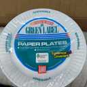 AJM Packaging PP9GREWH 9" White Paper Plates Green Label (12 Packs of 100)