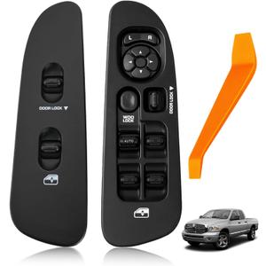 Power Window Switch with Bezel (Driver & Passenger Side) Fit for Dodge Ram 1500/2500/3500 (2002-2008), Dakota (2001-2004), Durango (2001-2003), Replaces 68171680AA, 56007695AB