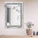 Ruomeng Wall Mirror Rectangular Crystal Crush Diamond Mirror for Home Decoration Accent Mirror for Bathroom, Entryway and Bedroom, 20" x 28" (28"L x 20"W)