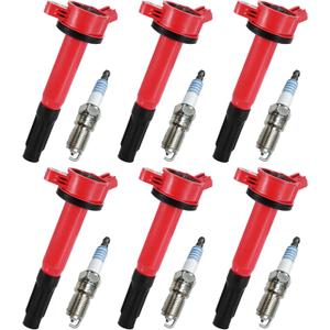 Pindex 6 Pack DG514 UF486 Ignition Coils and Spark Plug Coil Pack Kits Compatible with Ford Escape Fusion, Mercury Mariner Milan, Tribute, Lincoln Zephyr 3.0L V6