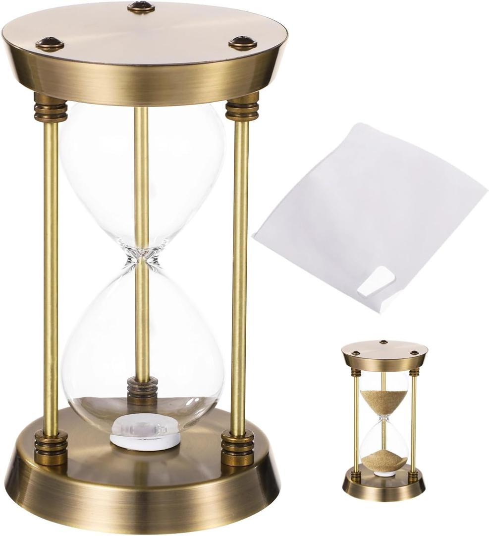 Empty Hourglass, Vintage Bronze Fillable Sand Timer with Hourglass Paper, Decorative Hourglass Timer with Alloy Frame and Glass, DIY Clock Frame Without Sands for Wedding Home Decor