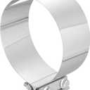 uxcell 6 Inch Exhaust Clamp, 304 Stainless Steel Butt Joint Band Clamp Sleeve Coupler Pipe Repair Clamp Universal Widening Clamp for Exhaust Pipes Mufflers, Silver