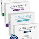 Clean Skin Club Clean Towels® XL Variety 4-Pack Travel Set, Disposable Face Towels, Includes Original, Sensitive, Blemish Control & Healthy Aging, 40 Count Total, 10 Each