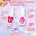 480 Pcs Kids Nails and Glue, Girls Press ons Nail Art Kit with Storage Case, Fake Nails Adhesive, Remover, Stickers, Glitter Cute Stuff Gift for Girls 8-12