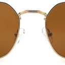 Pro Acme Hexagonal Sunglasses for Women Men, 100% Real Glass Lens Retro Square Trendy Shades