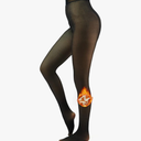 Fleece Lined Tights Sheer Women - Fake Translucent Warm Pantyhose Leggings Sheer Thick Tights for Winter XS/S
