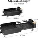 SNTD Dish Drying Rack - Large Dish Racks for Kitchen Counter, Expandable Dish Drainers with Cutlery Holder Stainless Steel Rustproof, Black