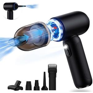 Feiltik Handheld Car Vacuum Cleaner Cordless, 21000PA High Power Car Vacuum Cleaner & Air Duster/Blower, Portable Vacuum with Magnetic Dust Collection Bin, LED Light, 2 Gear Hand Held Vacuum for PC