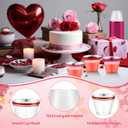 Gejoy 60 Pcs 9 oz Wedding Rimmed Swirl Plastic Cups Disposable Wine Glasses Hard Plastic Clear Drinking Cups for Wedding Tumbler Engagement Single Party Supplies