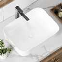 KINGWONG 20 Inch Rectangular and Round Corners Bathroom Vessel Sink Countertop Sink White Porcelain Vessel Sink without Overflow Hole 20 x 15 in Above Counter sink, 20x15.15x5.3 inches