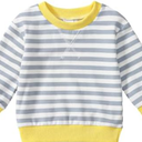 Toddler Girl Sweatshirt Long Sleeve Striped Pullover Top Fall Winter Outfits 1-5T (Green-orange)