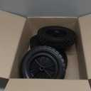 4 Pack 8 Inch Rubber Replacement Tire, Semi-Pneumatic Tire Plastic Wheel with 1/2-Inch Bore Offset Axle for Hand Trucks, Lawnmowers, Utility Carts, Black