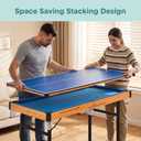 SereneLife 4 in 1 Multi Game Table, 4x2 Folding Portable Sports Arcade Games with Accessories, Ping Pong, Air Hockey, Pool Billiards, and Shuffleboard, for Indoor, Outdoor, All Ages