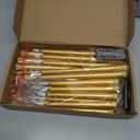 Rossesay 28 Pcs Flameless Taper Candles with Timer Remote 4 Sizes of 8.5", 9.6", 10.83", 12.8" LED Flickering Taper Candles Battery Operated for Valentine's Day Church Wedding Home Decor(Gold)