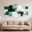 ZXHYWYM Abstract Wall Art 5 Piece Canvas Prints Black White and Gray Green Wall Decor Modern Living Room Bedroom Office Home Decor Framed (Size 2)