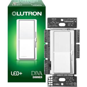 Lutron Diva LED+ Dimmer Switch for Dimmable LED, Halogen and Incandescent Bulbs, 150 Watt, Single-Pole or 3-Way, DVCL-153P-WH, White