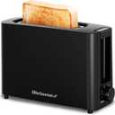 Elite Gourmet ECT118B Cool Touch Single Slice Toaster, 6 Toasting Levels & Wide Slot for Bagels, Waffles, Specialty Breads, Pastry, Snacks, Black