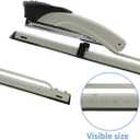 Long Reach Stapler,with 2000 Staples & Stapler Remover Full Strip20-25 Sheet Capacity,with Built-in Ruler and Adjustable Locking Paper Guide, Gray