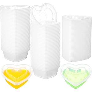 72 Pcs Heart Shaped Storage Containers 4 oz Heart Plastic Containers with Lids Transparent Small Clear Box Portion Cups for DIY Craft Making Liquid Foam Ball Soft Clay