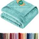 Ultra Soft Fleece Blanket Throw Size - Flannel Fleece Luxury Throw Blanket Lightweight for Couch Bed Chair - Thick, Warm & Breathable - All Season Cozy Fuzzy, Anti-Static Microplush Bedding, Turqoise