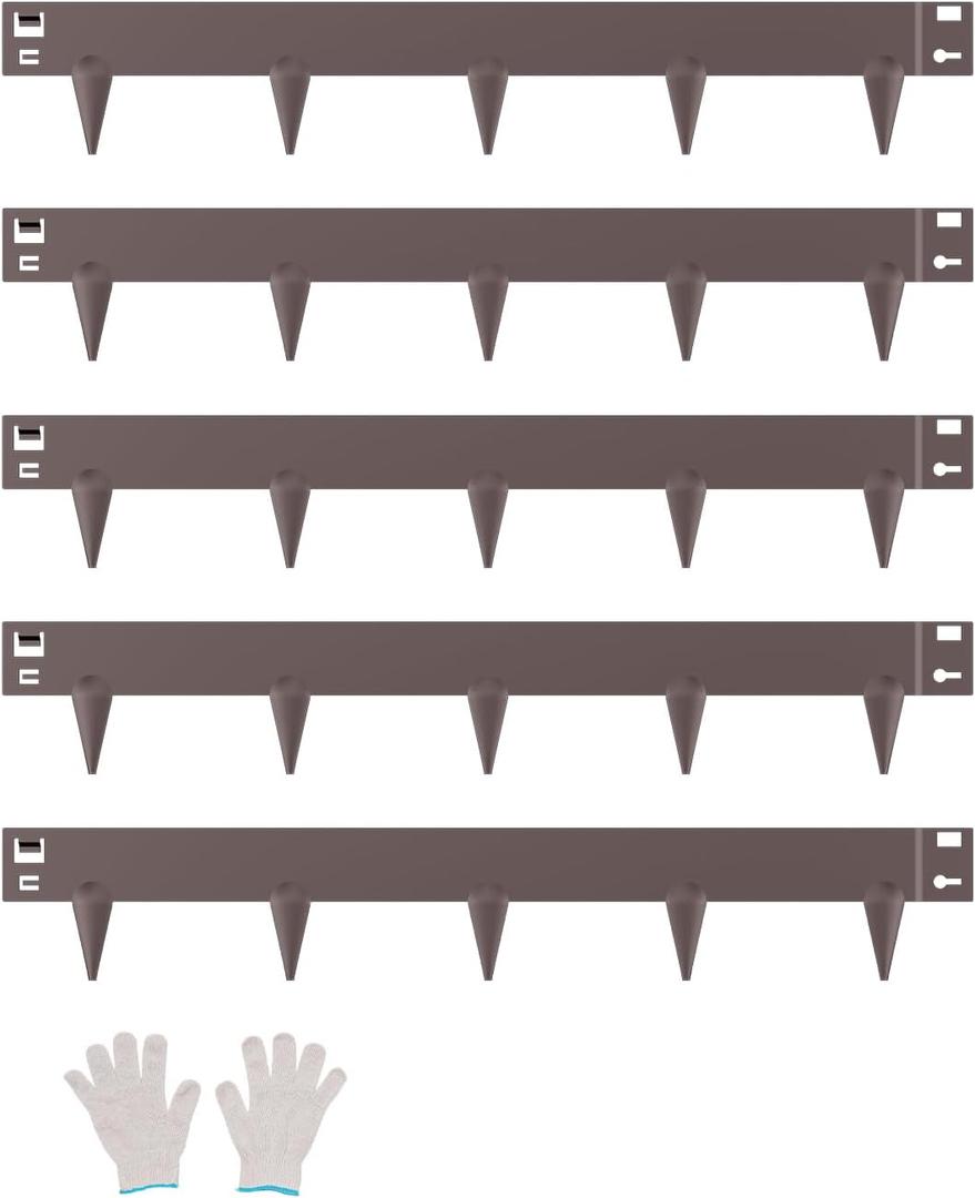 VEVOR Steel Landscape Edging, 5 Packs 39 x 3 in Rust-Resistant Metal Landscape Edging, Bendable Garden Edging Border, Heavy Duty Lawn Edging, Easy-to-Install, Flower Bed Yard Pathway Divider Brown