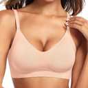 Vertvie Womens Seamless Jelly Bras No Underwire Comfort Push Up Bras Buttery Soft Wireless Bralette Full Coverage Sports Bra. 3XL Size