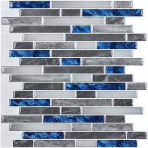 Art3d Peel and Stick Brick Kitchen Backsplash Self-Adhesive Wall Tile Stone Design, 10 Sheets 30x30cm Blue Marble
