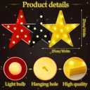 VIHOSE 6 Pcs Marquee Star Lights LED Star Signs Light up Movie Theater Decor Battery Operated Night Light for Gifts Birthday Party Home Movie Decor (Red,Black,Warm)