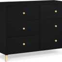 Delta Children Essex 6 Drawer Dresser, Black/Natural