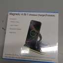 4 in 1 Foldable Charging Station with Light, Fast Wireless Charger for iPhone 11 12 13 14 15 16 & Apple Watch Series & Air pods, Galaxy S9 10 21 22 23, Wireless Charging Station with Adapter Black