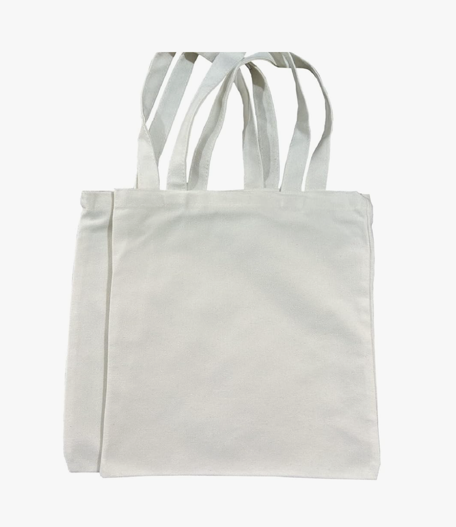 Plain Canvas Tote Bags,Mini Canvas Tote Bag,Small Cloth Tote Bags with Handles,Great for Gift,Promotion and Decor, 2pack White 13x13,5 inch