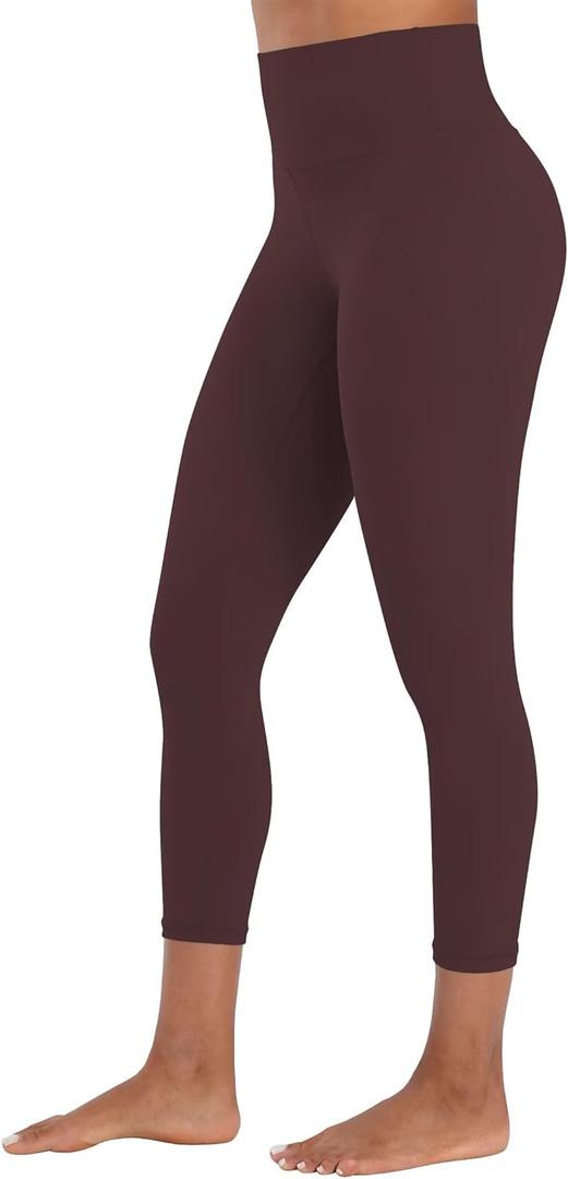 Sunzel Sunzfly Capri Leggings for Women, High Waisted Yoga Pants with Tummy Control for Workout Running Gym (Small, Chocolate Brown)