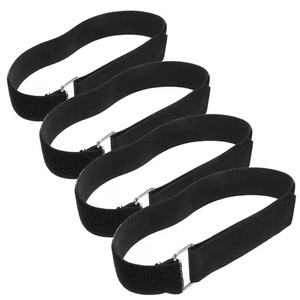 4 Pcs Ellipse Leg Exerciser Machine Pedal Straps Elliptical Accessories Fitness Black