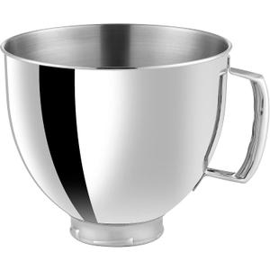5 QT Stainless Steel Mixer Bowl Compatible With KITCHENAID TILT-HEAD STAND MIXERS 4.5-Quart (4.3 L) And 5-Quart (4.7 L) (Stainless Steel Polished)