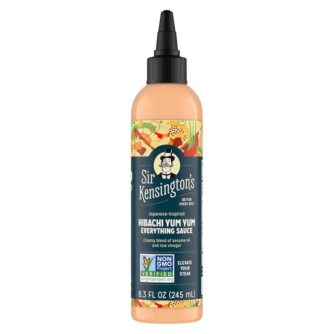 3 x Sir Kensington's Everything Sauce Hibachi Yum Yum Sauce for Dressing Dipping & Drizzling Non-GMO Certified Humane Keto Gluten Free Kosher & Dairy Free 8.3 oz (EXP 09/01/26)