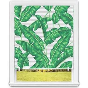 Redi Shade No Tools Original Printed Light Filtering Pleated Paper Shade, Leaves, 36" W x 72" L, 4 Pack