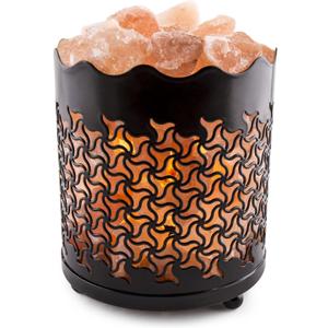CRYSTAL DECOR Himalayan Pink Salt Lamp Basket & Dimmer Cord Bulb