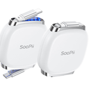 SOOPII USB C to USB C Cable, 240W Retractable USB C Fast Charging Cable with Mag Snap Storage, 5-Stage Length Preset Type C Cable for lPhone 16/15 Pro Max, Galaxy S25/24 White (2Pack 3.3FT)