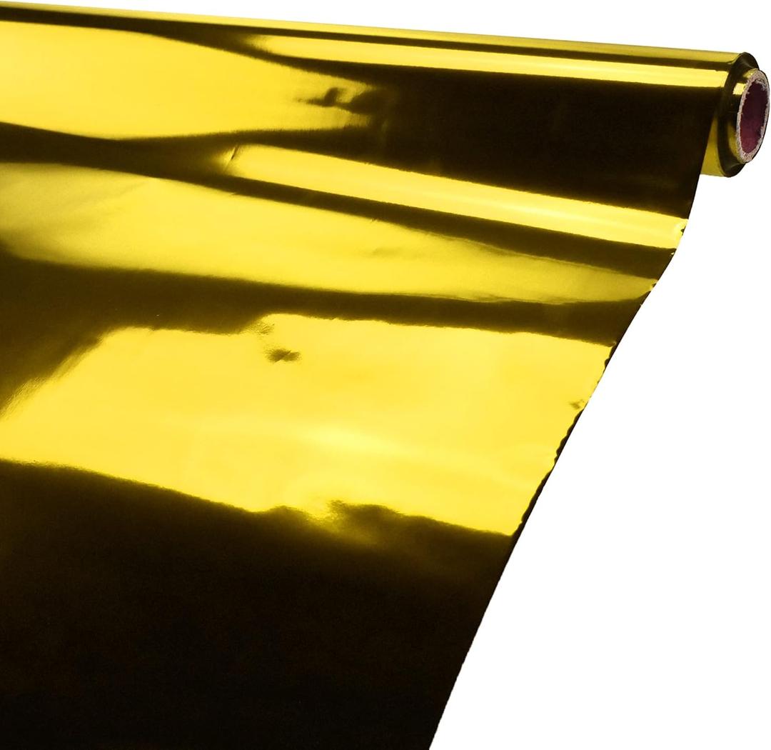 Homeford Metallic Foil Plastic Table Cover Tablecloth Roll, 40-inch, 100-feet, Gold