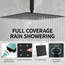 SR SUN RISE 16 Inches Matte Black Shower Set System Bathroom Luxury Rain Mixer Shower Combo Set Ceiling Mounted Rainfall Shower Head Faucet (Contain Shower Faucet Rough-In Valve Body and Trim)